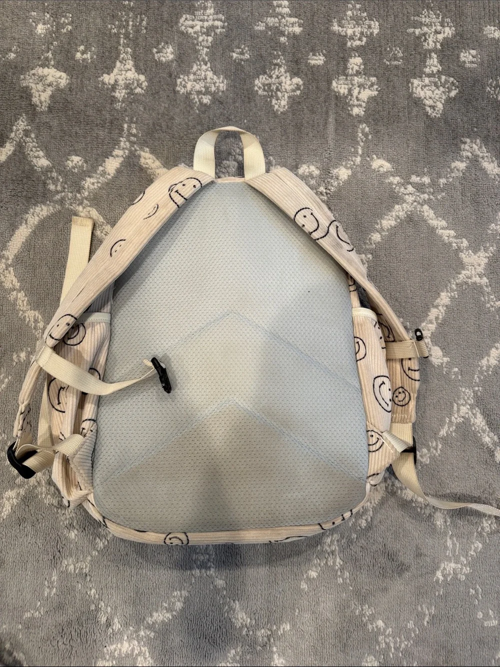 Kids Cream Smiley Backpack by